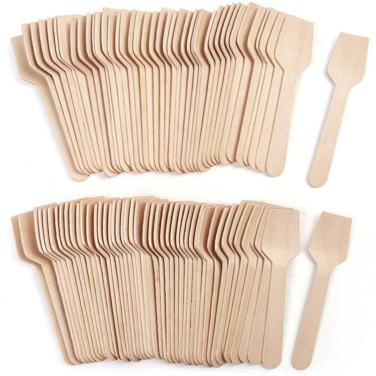 Disposable Wooden Spoons Wood Cutlery Spoon Tasting Sampling Taster Spoons